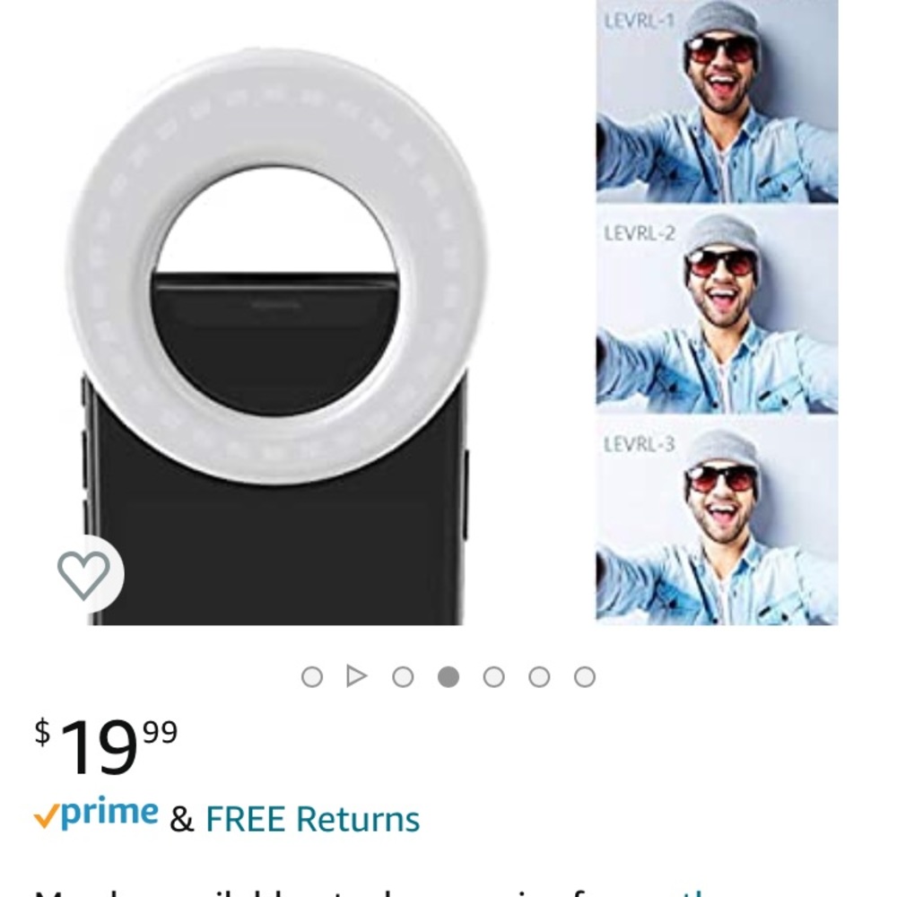 Rechargeable selfie light ring - brand new!